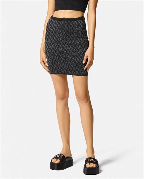 La Greca Medusa Jacquard Knit Skirt 